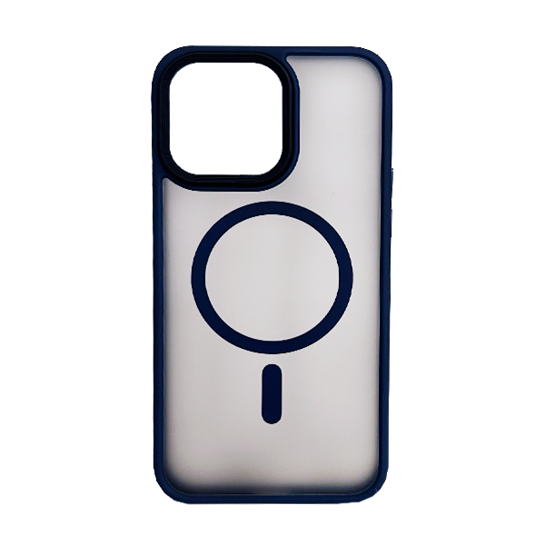 Чехол накладка Mate Plus Metal Buttons Case with MagSafe для iPhone 15 Pro Dark Blue