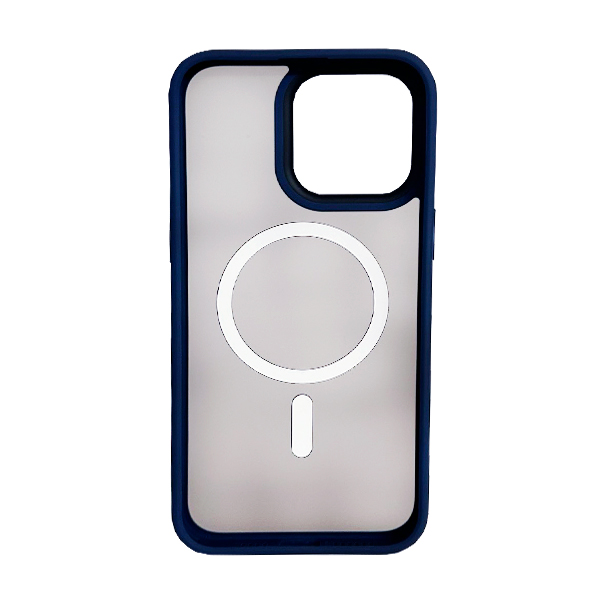 Чехол накладка Mate Plus Metal Buttons Case with MagSafe для iPhone 15 Pro Dark Blue