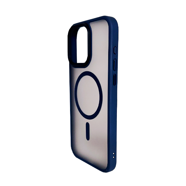 Чехол накладка Mate Plus Metal Buttons Case with MagSafe для iPhone 15 Pro Dark Blue