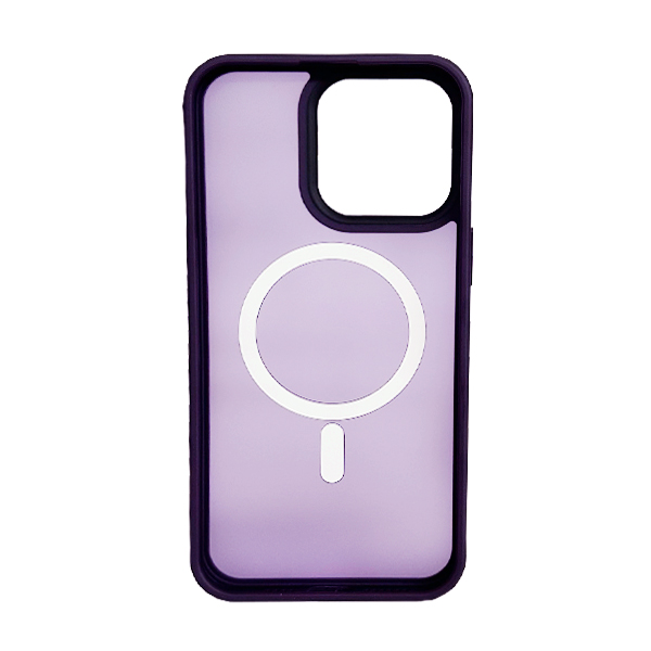 Чехол накладка Mate Plus Metal Buttons Case with MagSafe для iPhone 15 Pro Deep Purple