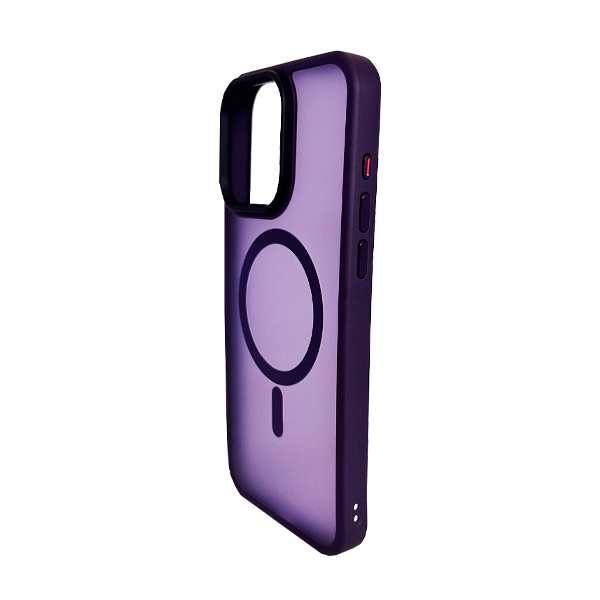Чехол накладка Mate Plus Metal Buttons Case with MagSafe для iPhone 15 Pro Deep Purple