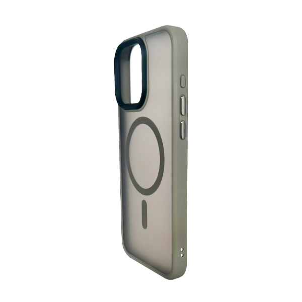Чехол накладка Mate Plus Metal Buttons Case with MagSafe для iPhone 15 Pro Grey