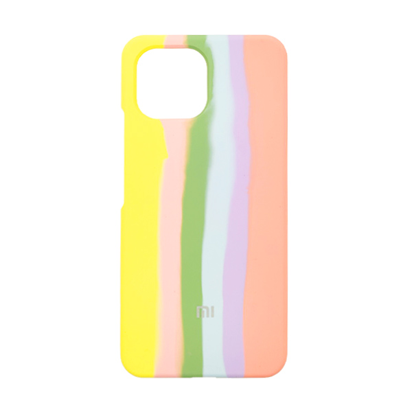 Чохол Silicone Cover Full Rainbow для Xiaomi Mi 11  Lite/Mi 11 Lite 5G/Mi 11 Lite 5G NE Yellow/Pink