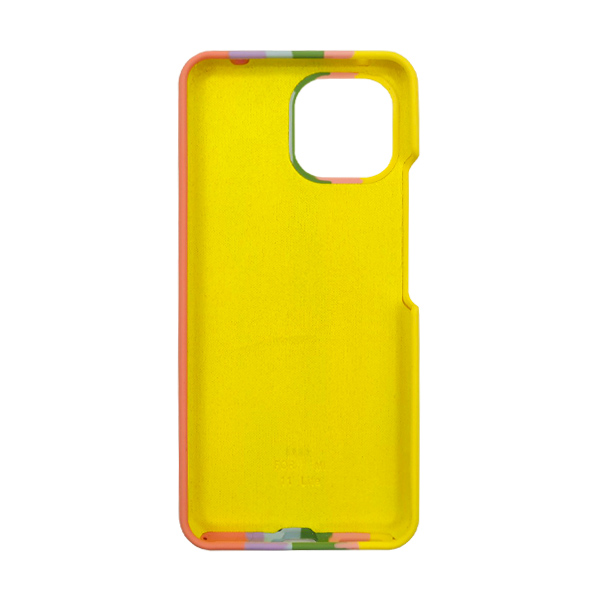 Чехол Silicone Cover Full Rainbow для Xiaomi Mi 11  Lite/Mi 11 Lite 5G/Mi 11 Lite 5G NE Yellow/Pink