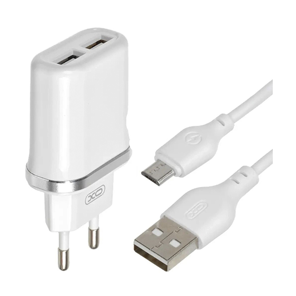 СЗУ XO L52 2USB 2.1A + Micro USB Cable White