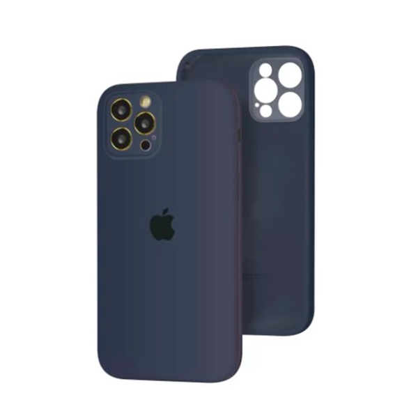 Чохол Soft Touch для Apple iPhone 12/12 Pro Midnight Blue with Camera Lens Protection Square