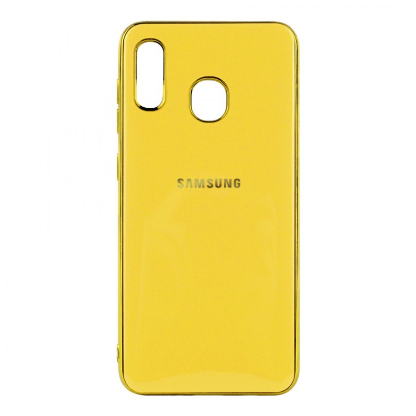 Чехол накладка Molan Soft Glass для Samsung A40-2019/A405 Yellow