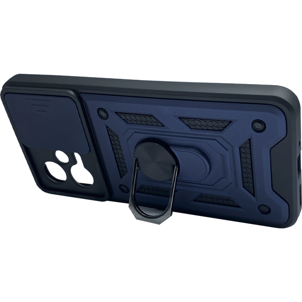 Чехол Armor Camshield Case для Xiaomi Redmi Note12 with Ring Dark Blue with Camera Lens