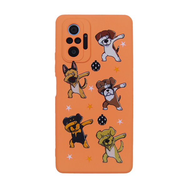 Чохол Original Soft Touch Case for Xiaomi Redmi Note 10 Pro/Note 10 Pro Max Orange Dogs with Camera Lens