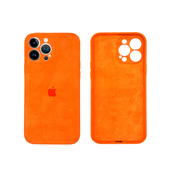 Чехол Alcantara для Apple iPhone 13 Pro Max with Camera Lens Orange