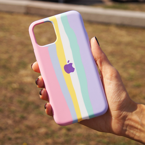 Чохол Silicone Cover Full Rainbow для iPhone 11 Pro Pink/Lilac