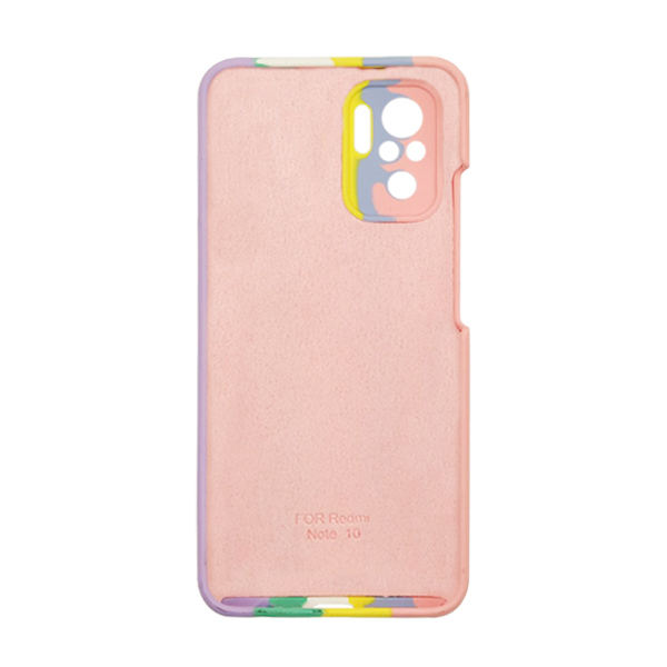 Чехол Silicone Cover Full Rainbow для Xiaomi Redmi Note10 Pink/Lilac with Camera Lens