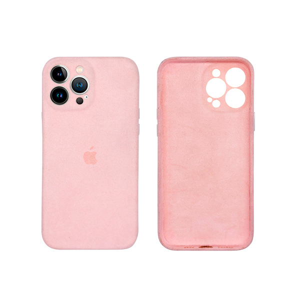 Чехол Alcantara для Apple iPhone 13 Pro with Camera Lens Light Pink