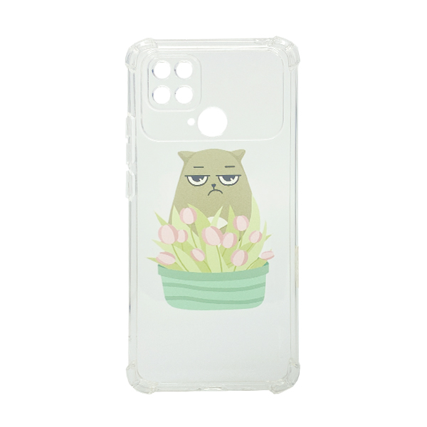 Чехол Wave Cute Case для Xiaomi Redmi 10с/Poco C40 Clear Cat is a Mood with Camera Lens