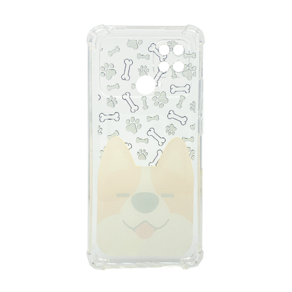 Чехол Wave Cute Case для Xiaomi Redmi 10с/Poco C40 Clear Happy Corgi with Camera Lens