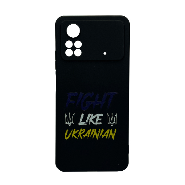 Чохол Wave We are Ukraine Case Xiaomi Poco X4 Pro 5G Black Fight Like Ukrainian with Camera Lens