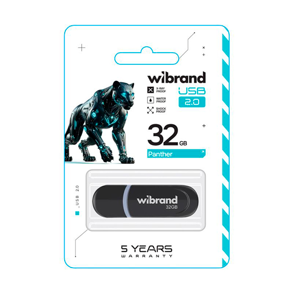 Флешка Wibrand 32GB Panther USB 2.0 Black (WI2.0/IP32P2B)