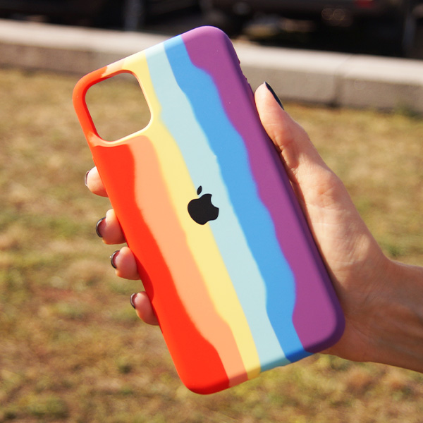 Чохол Silicone Cover Full Rainbow для iPhone 11 Pro Max Red/Violet