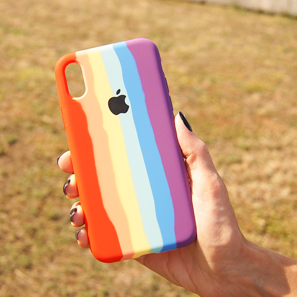Чехол Silicone Cover Full Rainbow для iPhone XR Red/Violet