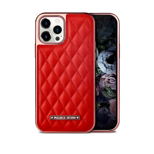 Чехол Puloka Leather Case для iPhone 12 Pro Max Red