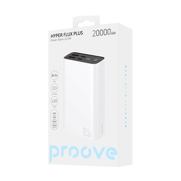 Зовнішній акумулятор Proove Hyper Flux Plus 20000mAh 22.5W White
