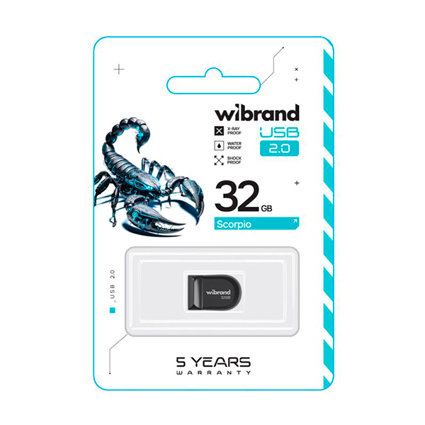 Флешка Wibrand 32GB Scorpio USB 2.0 Black (WI2.0/SC32M3B)