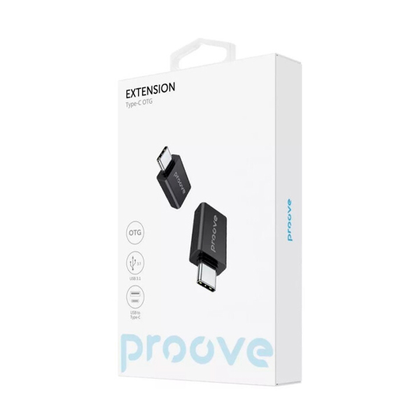 Переходник Proove Extension OTG USB-A to USB Type-C Black (HBEX00101001)