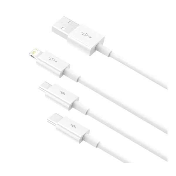 Кабель Baseus Superior Series Type-C/Lightning/Micro USB 1.5m White (CAMLTYS-02)