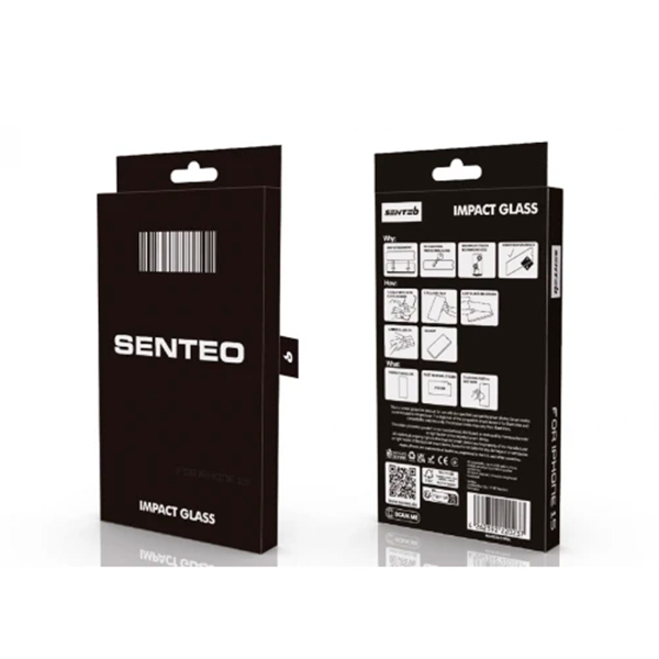 Защитное стекло Senteo Shock Resistant для iPhone 16/15/14 Pro Black