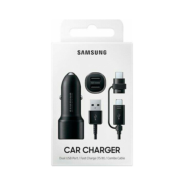 АЗП Samsung 15W ULC Dual Fast Car Charger Black (w/Cable) (EP-L1100WBEGRU)