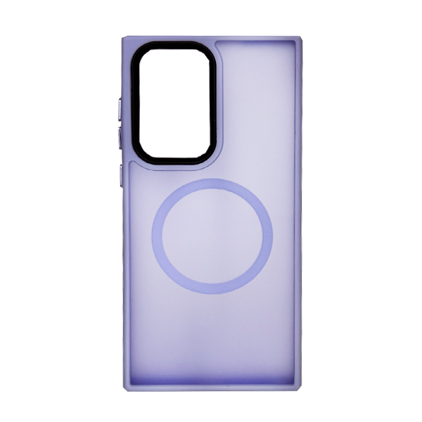 Чохол накладка Mate Plus Metal Buttons Case with MagSafe для Samsung S22 Ultra/S908 Light Purple