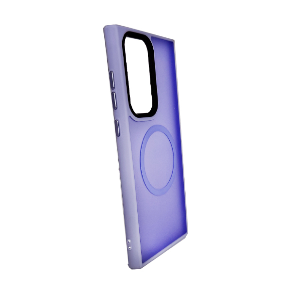 Чохол накладка Mate Plus Metal Buttons Case with MagSafe для Samsung S22 Ultra/S908 Light Purple