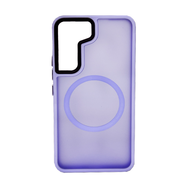 Чехол накладка Mate Plus Metal Buttons Case with MagSafe для Samsung S22/S901 Light Purple