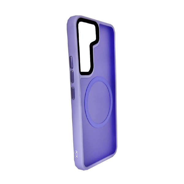 Чехол накладка Mate Plus Metal Buttons Case with MagSafe для Samsung S22/S901 Light Purple