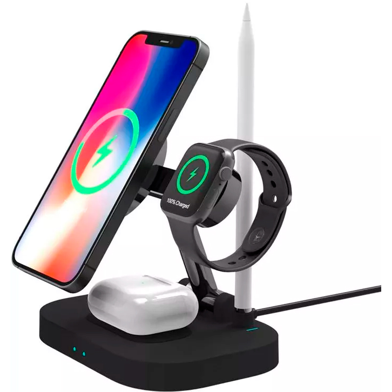 Бездротовий зарядний пристрій MagSafe F22 15W 4 in 1 Black