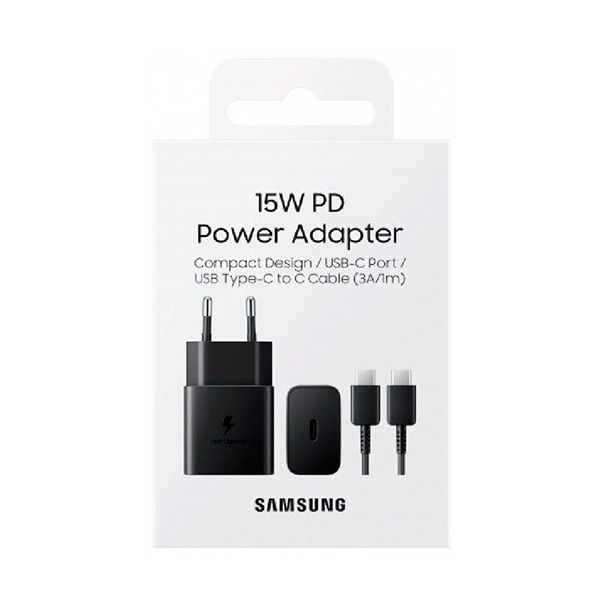 МЗП Samsung 15W Power Adapter (w C to C Cable) Black (EP-T1510XBEGRU)