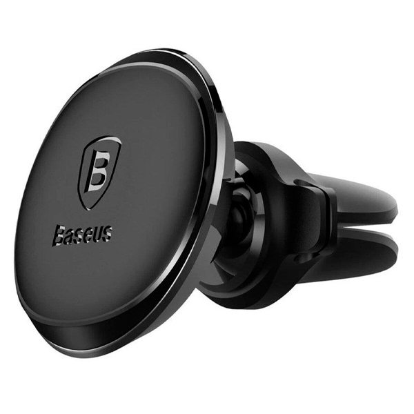 Автотримач для телефона магнітний Baseus Magnetic Air Vent Car Mount With Cable Clip Black (SUGX020001)