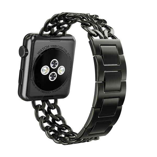 Ремешок для Apple Watch 42mm/44mm Stainless Steel Cowboy Chain Bracelet Black