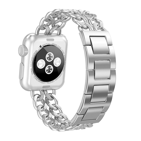 Ремешок для Apple Watch 38mm/40mm Stainless Steel Cowboy Chain Bracelet Silver
