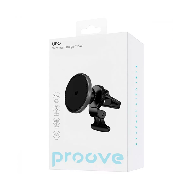 Автодержатель для телефона магнитный Proove UFO 15W Black (WHUF15020001)