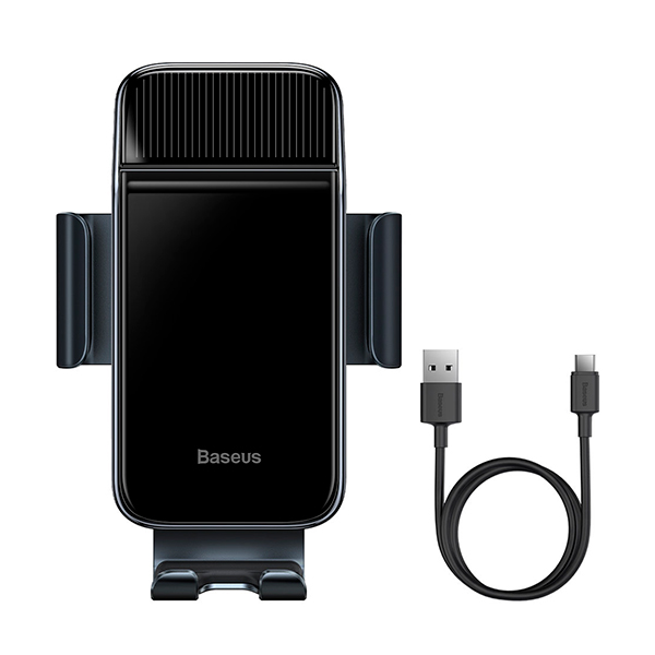 Автотримач для телефона з бездротовою зарядкою Baseus Smart Solar Power Wireless Car Mount Electric Holder Black (SUZG000001)