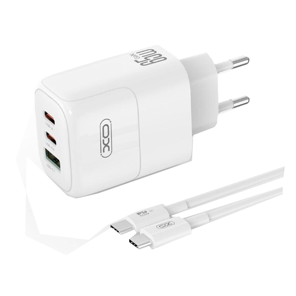 МЗП XO L139 65W USB 45W + 2 UCB-C + Type-C Cable White