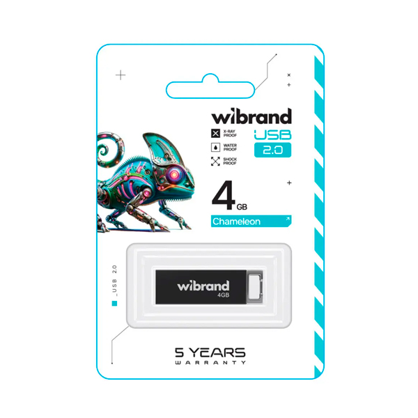 Флешка Wibrand 4GB Chameleon USB 2.0 Black (WI2.0/CH4U6B)