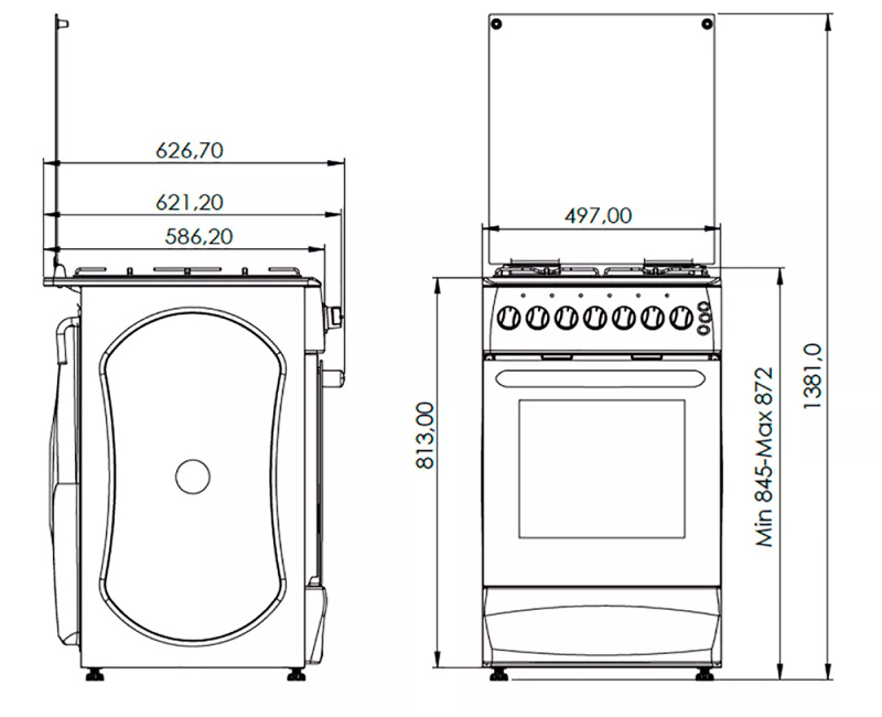 Плита газова G4FG5612BR-0 50см. коричнева (GRUNHELM)