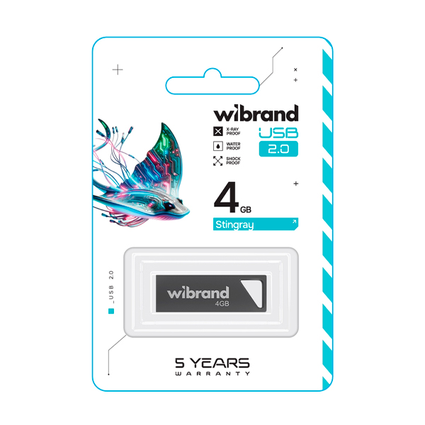 Флешка Wibrand 4GB Stingray USB 2.0 Grey (WI2.0/ST4U5G)