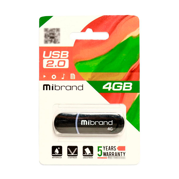 Флешка Mibrand 4GB Panther USB 2.0 Black (MI2.0/PA4P2B)