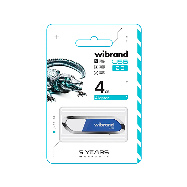 Флешка Wibrand 4GB Aligator USB 2.0 Blue (WI2.0/AL4U7U)