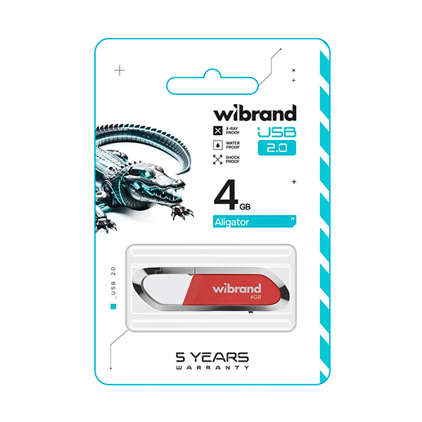 Флешка Wibrand 4GB Aligator USB 2.0 Dark Red (WI2.0/AL4U7DR)