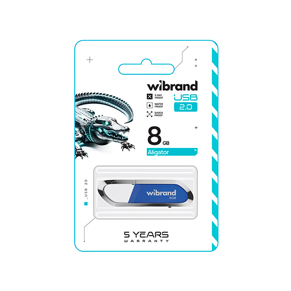 Флешка Wibrand 8GB Aligator USB 2.0 Blue (WI2.0/AL8U7U)