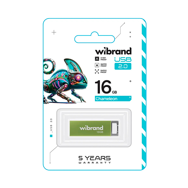 Флешка Wibrand 16GB Сhameleon USB 2.0 Light Green (WI2.0/CH16U6LG)